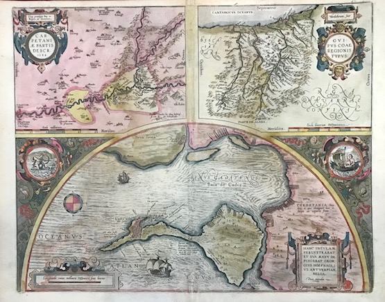 Ortelius Abraham (1528-1598) Carpetani ae partis descr. 1584 - Guipuscoae Regionis typus - Hanc Insulam perlustrabat et sua manu depingebat Georgius Hoefnaglius Antverpian. Belga 1603 Anversa, Jean Baptiste Vrients 